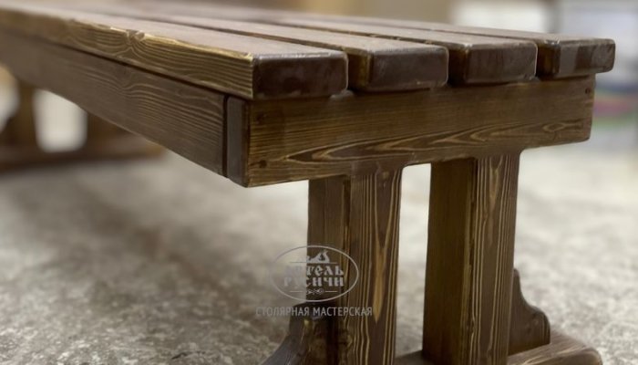 Деревянная лавка под старину из "Ладожской" коллекции