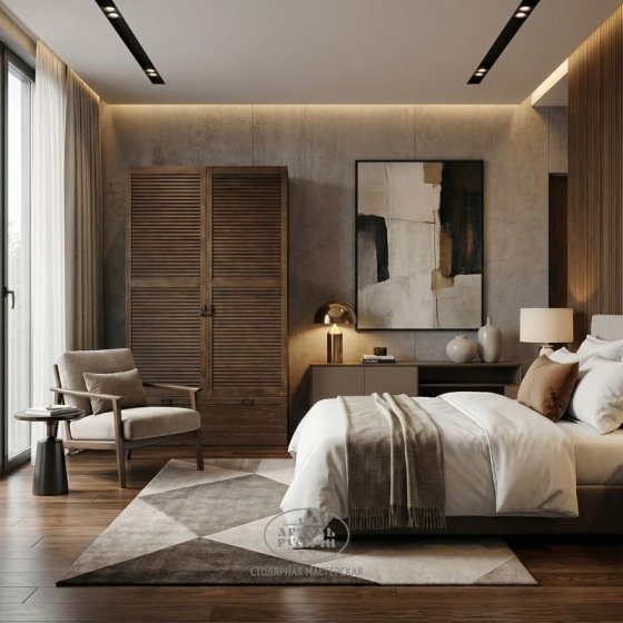 Деревянный платяной шкаф из массива сосны «Loft»