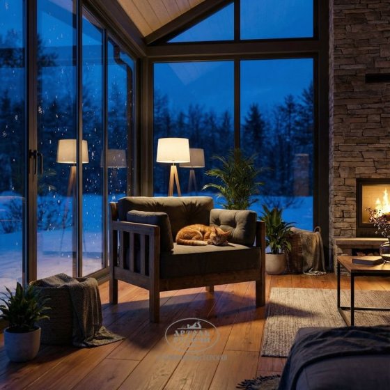 Кресло из массива дерева с мягкими подушками «Русский лофт» 