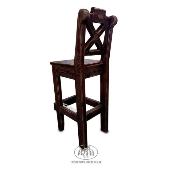 Высокий барный стул «Прованс» из массива дерева