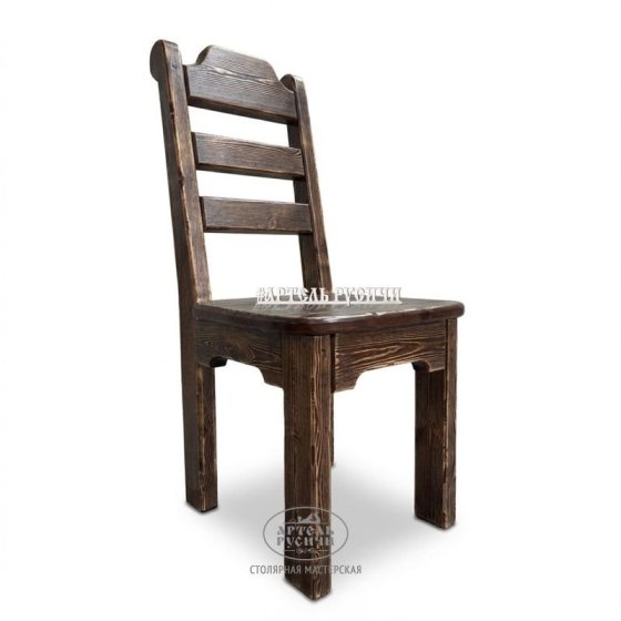 Деревянный стул под старину русский лофт «Ладожский»