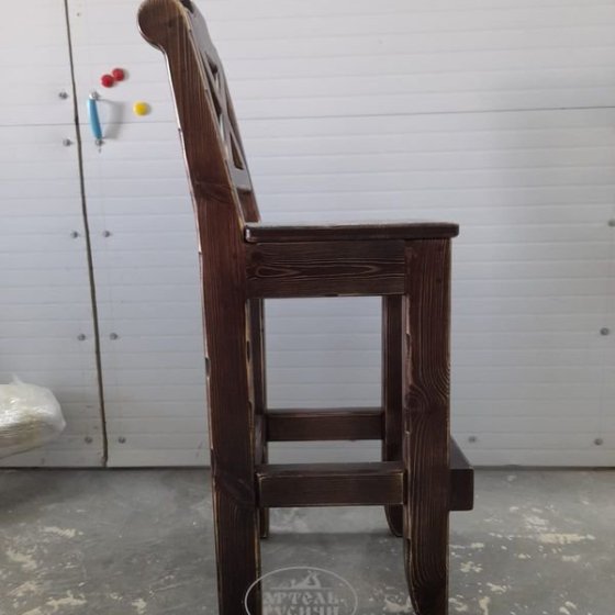 Высокий барный стул «Прованс» из массива дерева