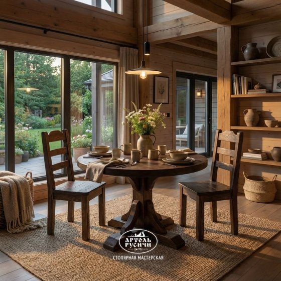 Деревянный стул под старину русский лофт «Ладожский»