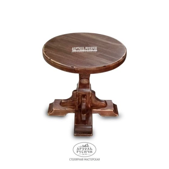 Столик кофейный из массива сосны под старину «Смоленский»