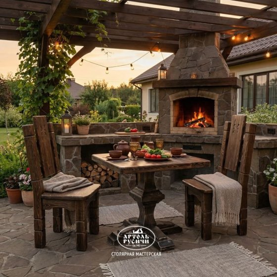 Стул деревянный с резьбой под старину «Суздальский»