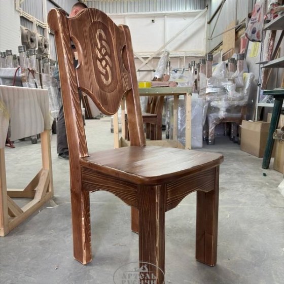 Стул под старину с резьбой «Смоленский» для беседки, бани или кафе