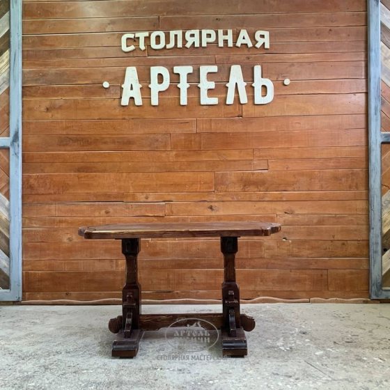 Деревянный стол под старину на колесиках «Смоленский»