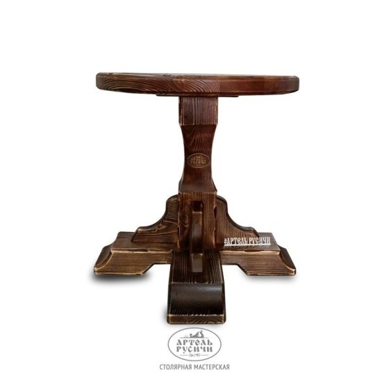 Столик кофейный из массива сосны под старину «Смоленский»