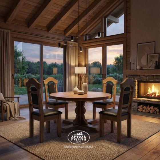 Стул из массива дерева с мягкими сидушкой и спинкой «Белгородский»