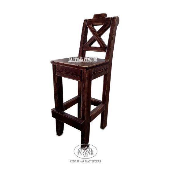 Высокий барный стул «Прованс» из массива дерева