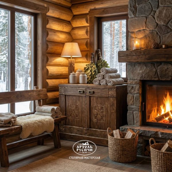 Характеристики Комод из массива дерева «Суздальский» для бани 