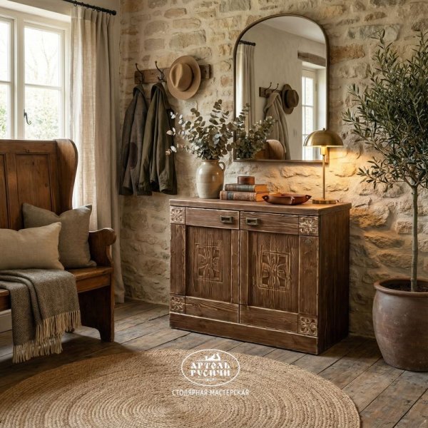 Комод из массива дерева «Суздальский» для бани 