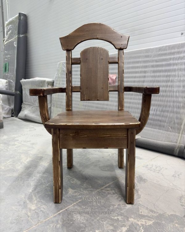 Кресло из дерева под старину «Белгородское» для бани 