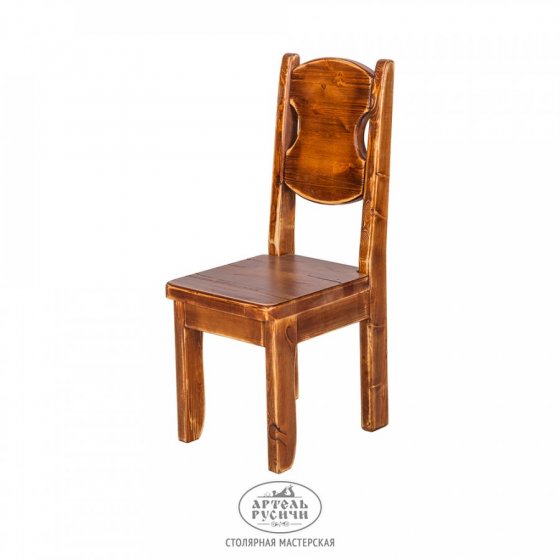 Состаренный стул для бани и кафе из массива дерева «Псковский»
